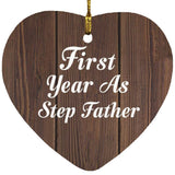 First Year As Step Father - Heart Ornament D