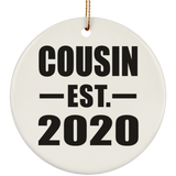 Cousin Established EST. 2020 - Circle Ornament