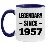 67th Birthday Legendary Since 1957 - 11oz Accent Mug Purple