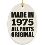 49th Birthday Made in 1975 All Parts Original - Oval Ornament