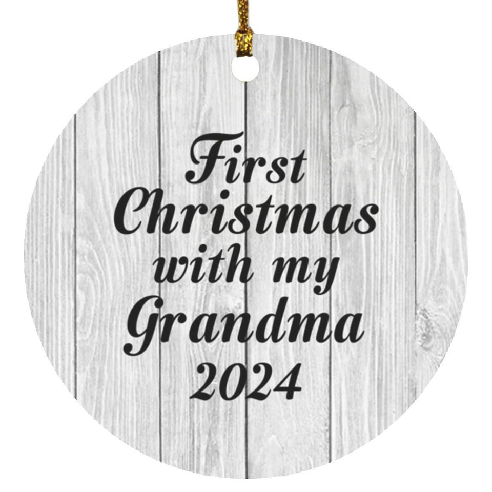 First Christmas With My Grandma 2024 - Circle Ornament F