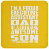 Proud Executive Assistant Dad Of Awesome Son - Drink Coaster