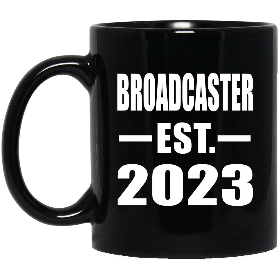 Broadcaster Established EST. 2023 - 11oz Coffee Mug Black