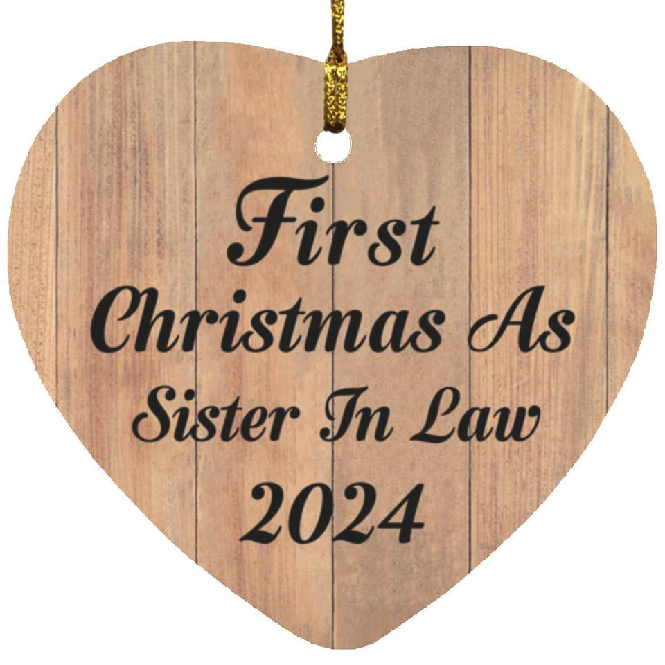 First Christmas As Sister In Law 2024 - Heart Ornament C