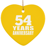 54th Anniversary 54 Years - Heart Ornament