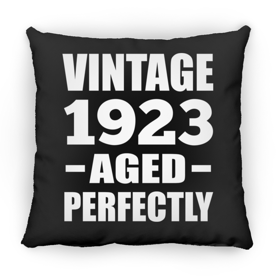 101st Birthday Vintage 1923 Aged Perfectly - Throw Pillow Black