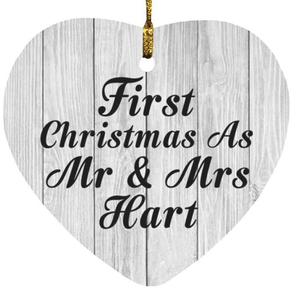 First Christmas As Mr & Mrs Hart - Heart Ornament F