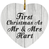 First Christmas As Mr & Mrs Hart - Heart Ornament F