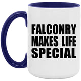 Falconry Makes Life Special - 15oz Accent Mug Purple