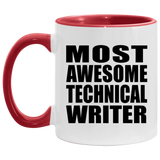 Most Awesome Technical Writer - 11oz Accent Mug Red