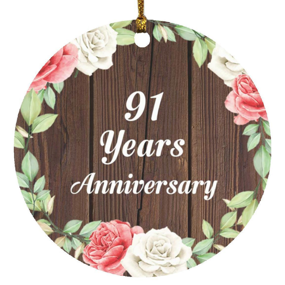 91st Anniversary 91 Years Anniversary - Circle Ornament A