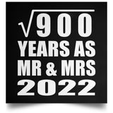 30th Anniversary Square Root of 900 Years As Mr & Mrs 2022 - Poster Square