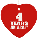 4th Anniversary 4 Years - Heart Ornament