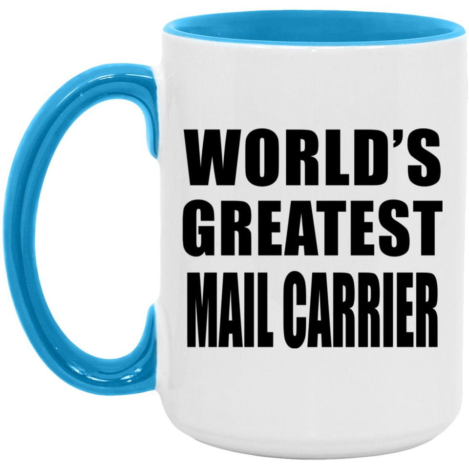 World's Greatest Mail Carrier - 15oz Accent Mug Blue