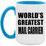 World's Greatest Mail Carrier - 15oz Accent Mug Blue