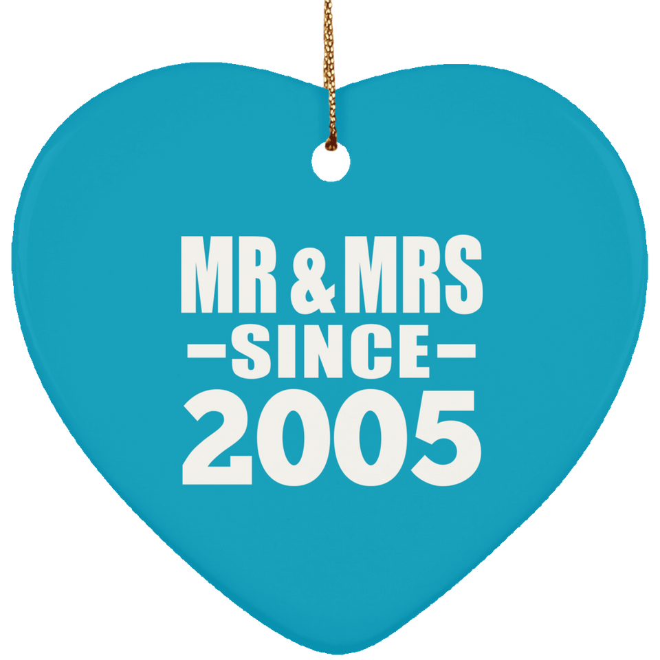 19th Anniversary Mr & Mrs Since 2005 - Heart Ornament
