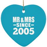 19th Anniversary Mr & Mrs Since 2005 - Heart Ornament