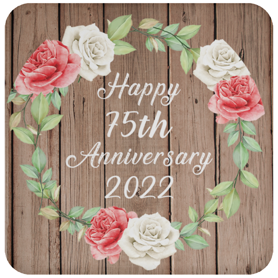Happy 75th Anniversary 2022 - Drink Coaster B