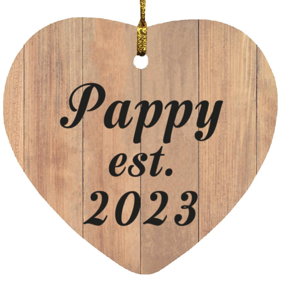 Pappy Established EST. 2023 - Heart Ornament C