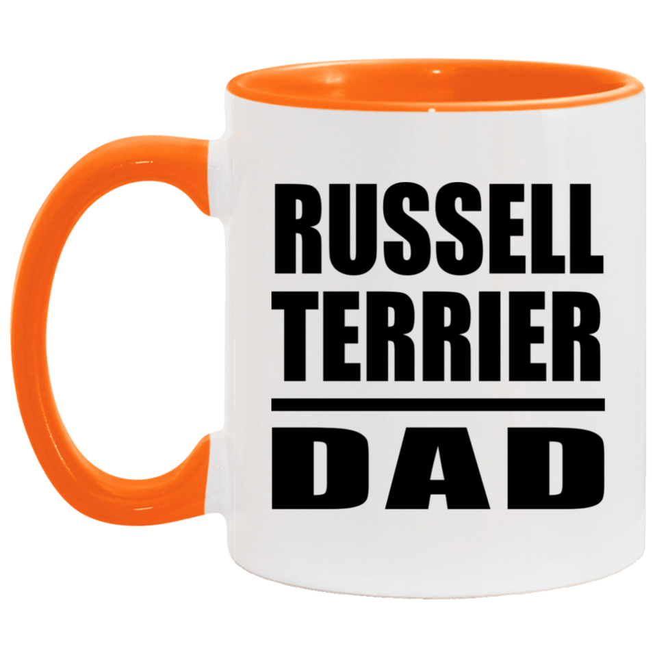 Russell Terrier Dad - 11oz Accent Mug Orange