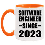 Software Engineer Since 2023 - 11oz Accent Mug Orange