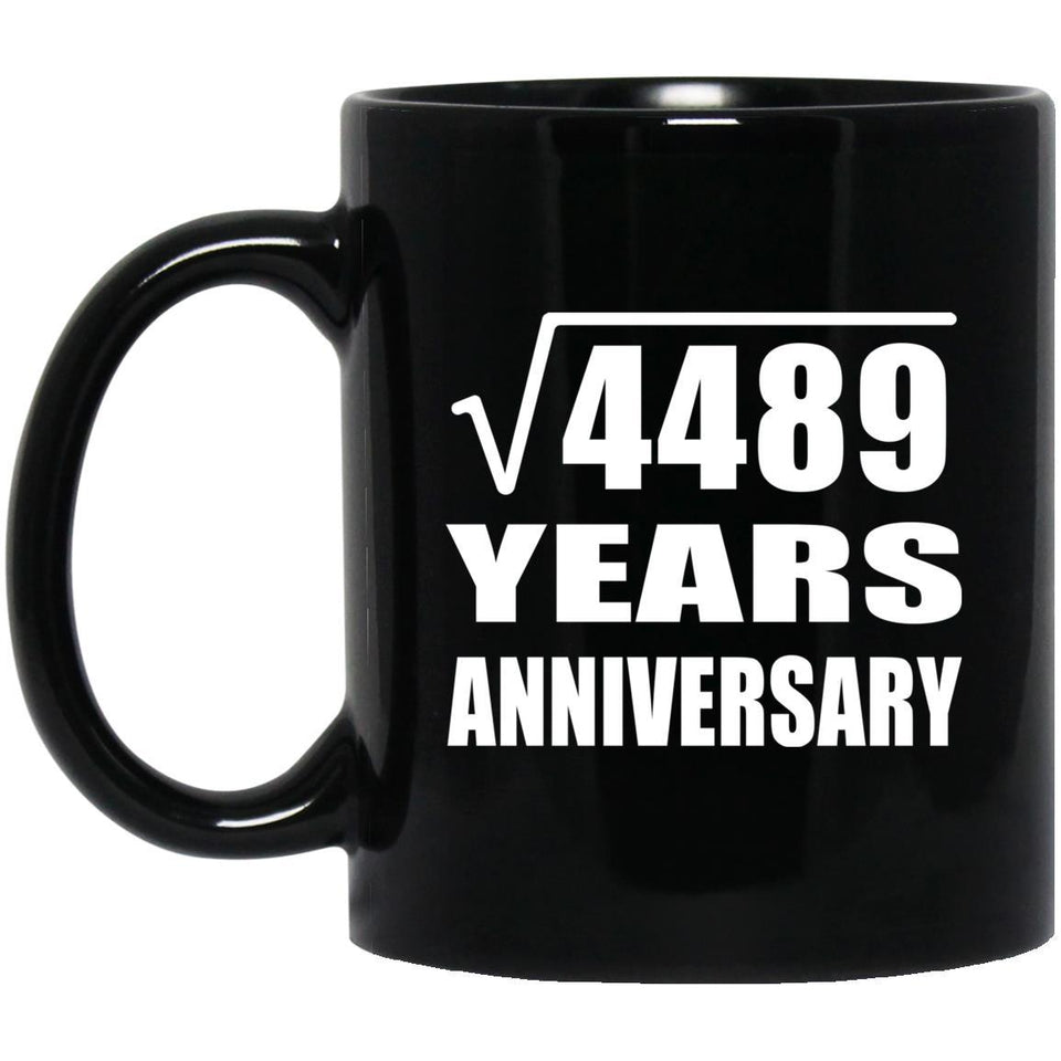 67th Anniversary Square Root of 4489 Years Anniversary - 11oz Coffee Mug Black
