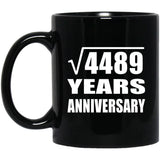 67th Anniversary Square Root of 4489 Years Anniversary - 11oz Coffee Mug Black