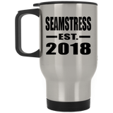 Seamstress Established EST. 2018 - Silver Travel Mug