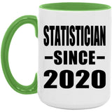 Statistician Since 2020 - 15oz Accent Mug Green