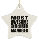 Most Awesome Social Community Manager - Star Ornament