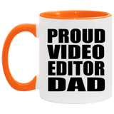 Proud Video Editor Dad - 11oz Accent Mug Orange