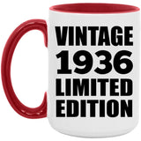 88th Birthday Vintage 1936 Limited Edition - 15oz Accent Mug Red