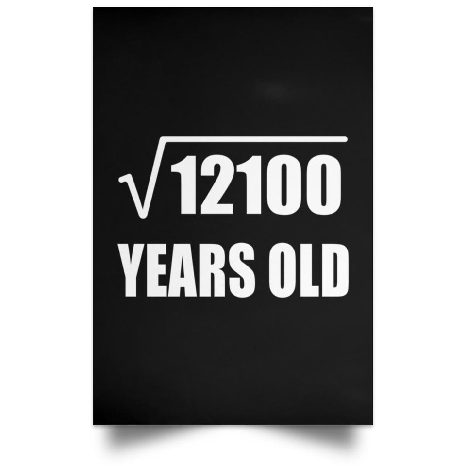 110th Birthday Square Root of 12100 Years Old - Poster Portrait