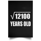 110th Birthday Square Root of 12100 Years Old - Poster Portrait