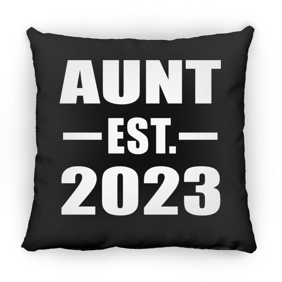 Aunt Established EST. 2023 - Throw Pillow Black