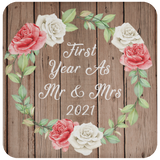First Year As Mr & Mrs 2021 - Drink Coaster B