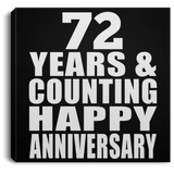 Happy 72nd Anniversary 72 Years & Counting - Canvas Square