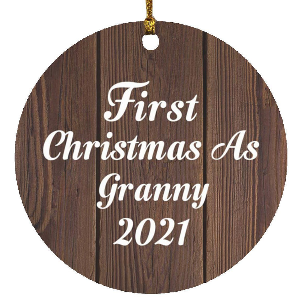 First Christmas As Granny 2021 - Circle Ornament D