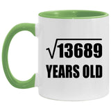 117th Birthday Square Root of 13689 Years Old - 11oz Accent Mug Green