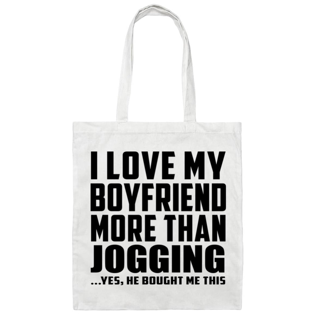 I Love My Boyfriend More Than Jogging - Tote Bag White