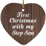 First Christmas With My Step Son - Heart Ornament D
