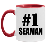 Number One #1 Seaman - 11oz Accent Mug Red