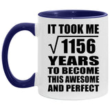 34th Birthday Took Square Root of 1156 Years To Awesome - 11oz Accent Mug Purple