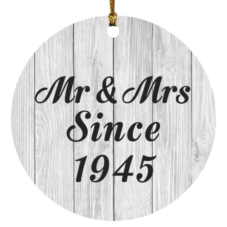 79th Anniversary Mr & Mrs Since 1945 - Circle Ornament F