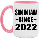 Son In Law Since 2022 - 15oz Accent Mug Pink