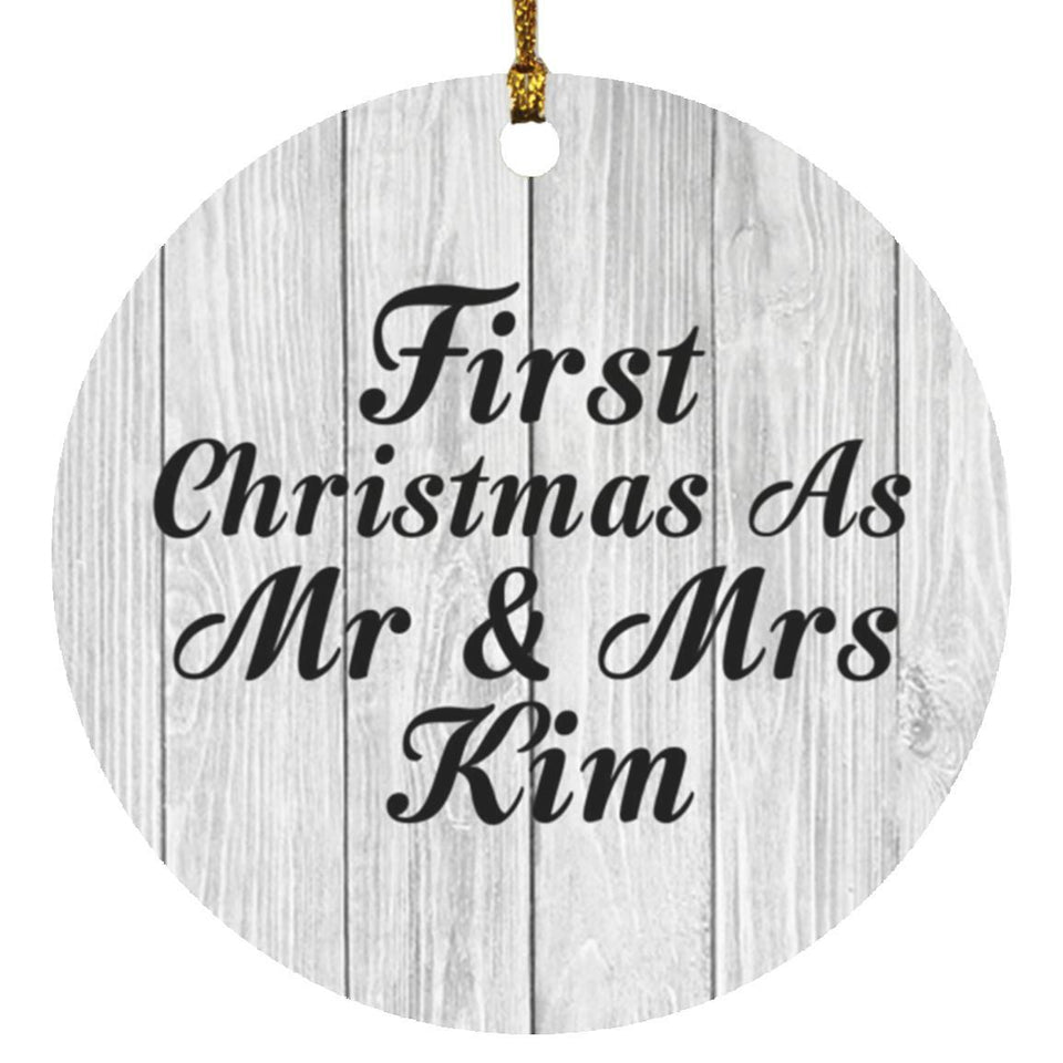 First Christmas As Mr & Mrs Kim - Circle Ornament F