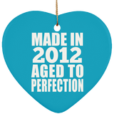 12th Birthday Made In 2012 Aged to Perfection - Heart Ornament