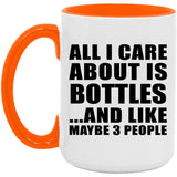 All I Care About Is Bottles - 15oz Accent Mug Orange