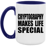 Cryptography Makes Life Special - 15oz Accent Mug Purple