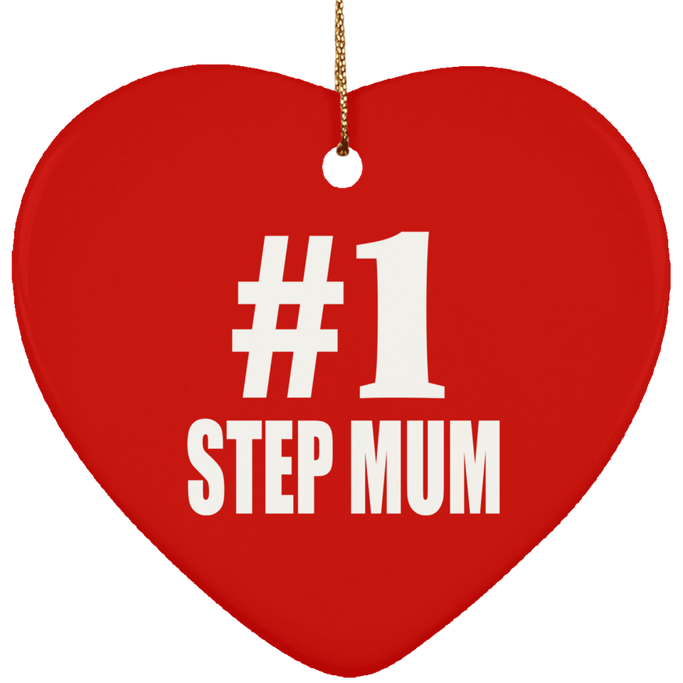 Number One #1 Step Mum - Heart Ornament